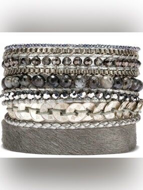 Victoria Emerson - Mendoza Magnetic Cuff Bracelet with Labradorite